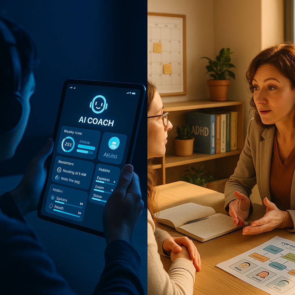 AI Coach vs ADHD Coach: Cost, Benefits & Choosing the Right Fit